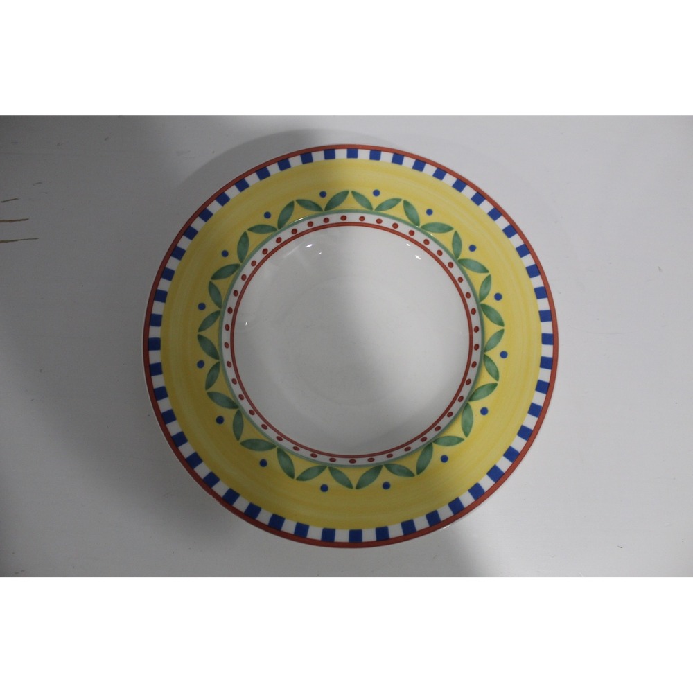 Villeroy & Boch Twist Bea Rimmed Soup Bowl 9.5"‎ Yellow Green Blue China Germany